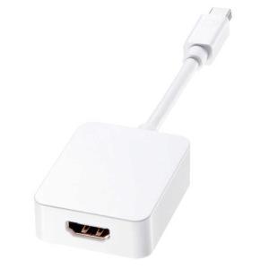 サンワサプライ　8cm 4K対応Mini DisplayPort-HDMI変換アダプタ ホワイト [HDMI⇔miniDisplayPort]　AD-MDPHD008  8cmの商品画像