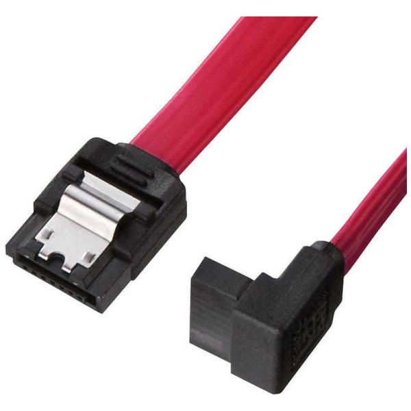 サンワサプライ　上L型シリアルATA3ケーブル(ストレート側ラッチ付き・1m)　TK-SATA3-1...