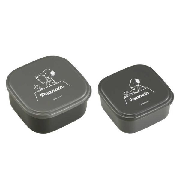 オーエスケー　弁当箱 シール容器2Pセット スヌーピー ブラック　SSP22