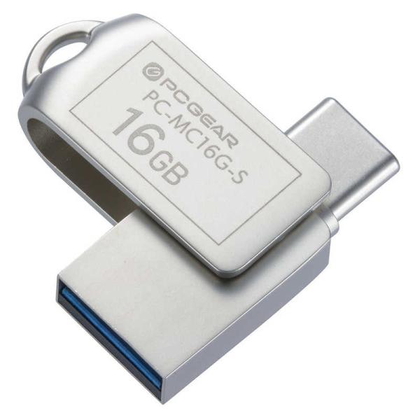オーム電機　USBメモリー 16GB TypeC＆TypeA対応 PCGEAR ［16GB /USB...