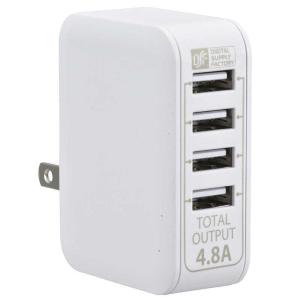 オーム電機　ACアダプター USB電源タップ 4ポート　MAV-AU48-W｜コジマYahoo!店