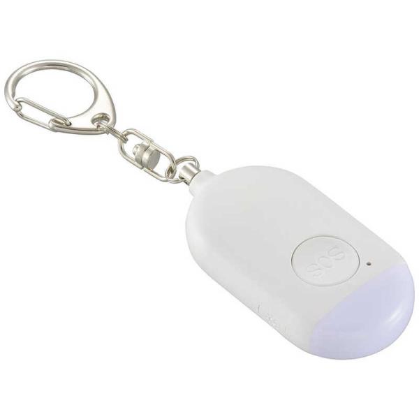 オーム電機　LEDミニライト 防犯アラーム付き 充電式　KH-SOS1-W