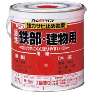 アトムサポート コジマ アトムペイント油性鉄部 木部用ライフ07L赤  00001-00208