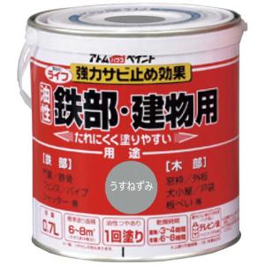 アトムサポート コジマ アトムペイント油性鉄部 木部用ライフ07Lうすねずみ  00001-00216