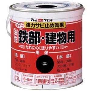 アトムサポート コジマ アトムペイント油性鉄部 木部用ライフ07L黒  00001-00218