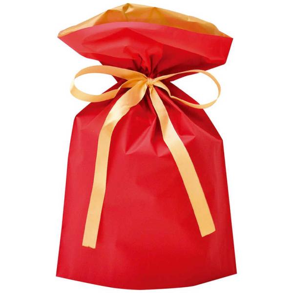 ササガワ　巾着袋 レッド 170×280＋80 50P　503359