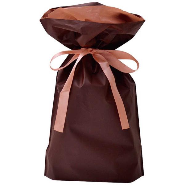 ササガワ　巾着袋 ブラウン 170×280＋80 50P　503361