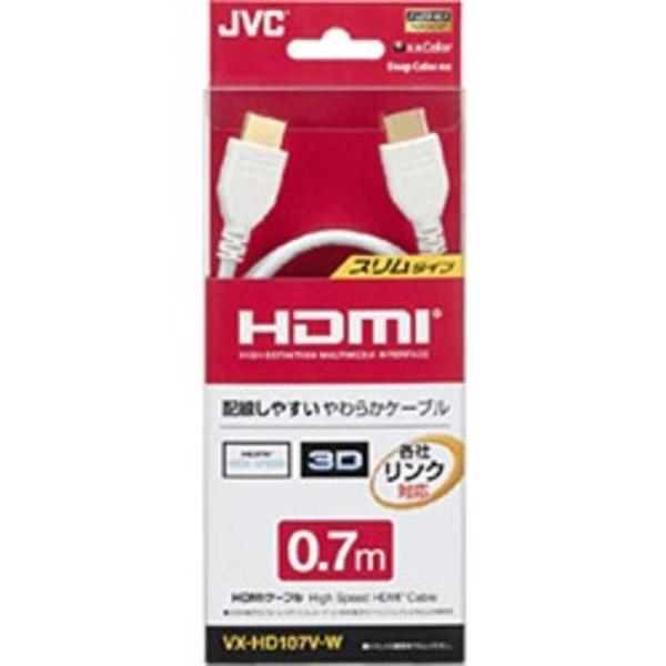 JVC　HDMIケーブル ホワイト [0.7m /HDMI⇔HDMI /スリムタイプ /4K対応]　...