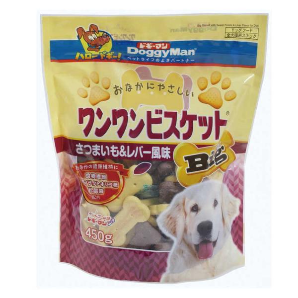 ドギーマン　おなかにやさしいワンワンビスケット Big さつまいも&amp;レバー風味 450g　