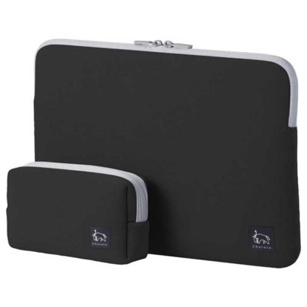 CHULULU　ノートパソコン対応 13.3インチ  PCインナーケース&amp;マルチポーチ ブラック　S...