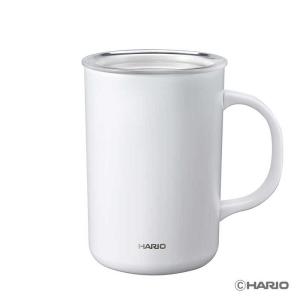 ハリオ　セラミックコーティング 真空二重保温マグ ホワイト　CMG-470-W