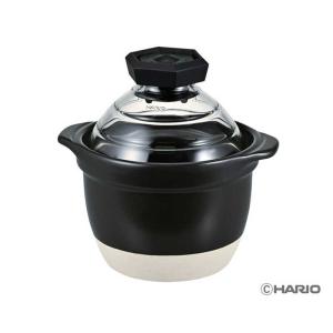ハリオ　フタがガラスのご飯釜1?2合 ホワイト　GNR-150-B-W