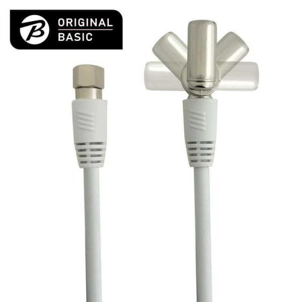 ORIGINALBASIC　テレビアンテナケーブル F型（ねじ込み式）4C 180°可動 ホワイト ...