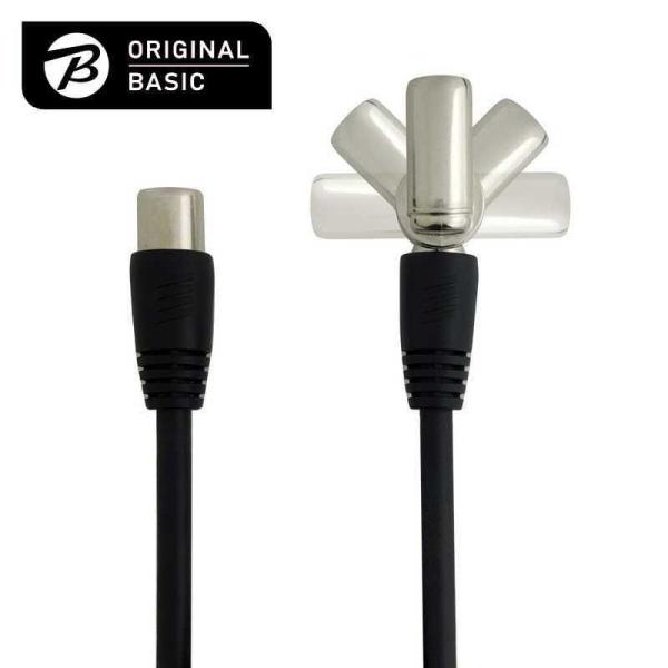 ORIGINALBASIC　テレビアンテナケーブル S型（ストレート型）4C 180°可動 ブラック...