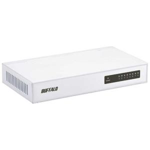 BUFFALO スイッチングハブ LSW4-TX-8NP/WH電話機1台 BUFFALO（バッファロー） LSW4-TX-8NS/WH 10/100Mbps対応スイッチング