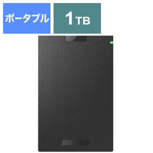 BUFFALO　外付けHDD パソコン用[ポータブル型/1TB]　HD-PGAC1U3-BA ブラック｜y-kojima