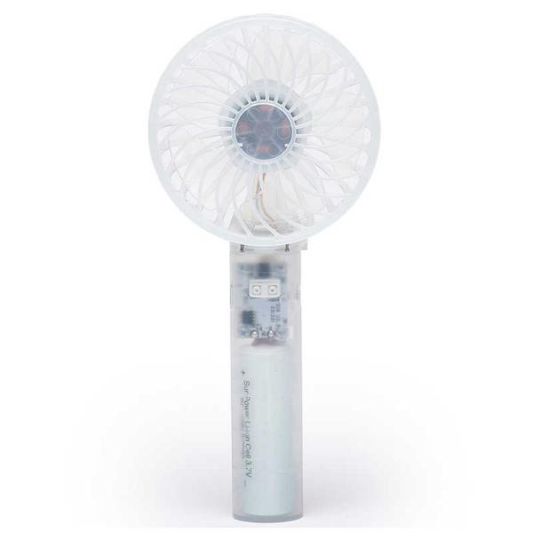 エレス　特別なクリアー色の3WAY 充電式モバイルファン スケルトンホワイト　BIF-PTS24-S...