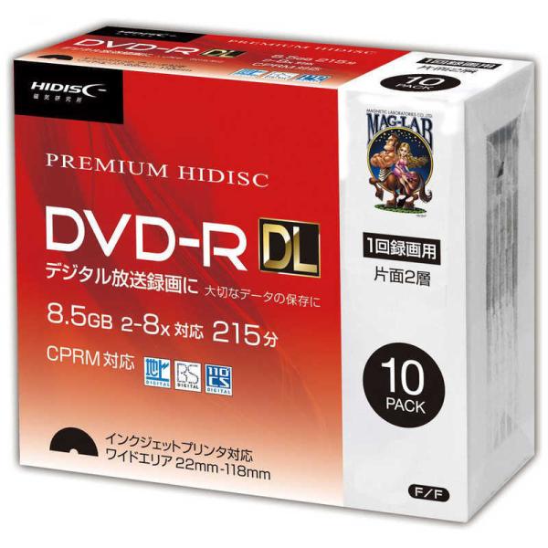 HIDISC　録画用DVD-R [10枚/8.5GB/インクジェットプリンター対応]　HDDR21J...
