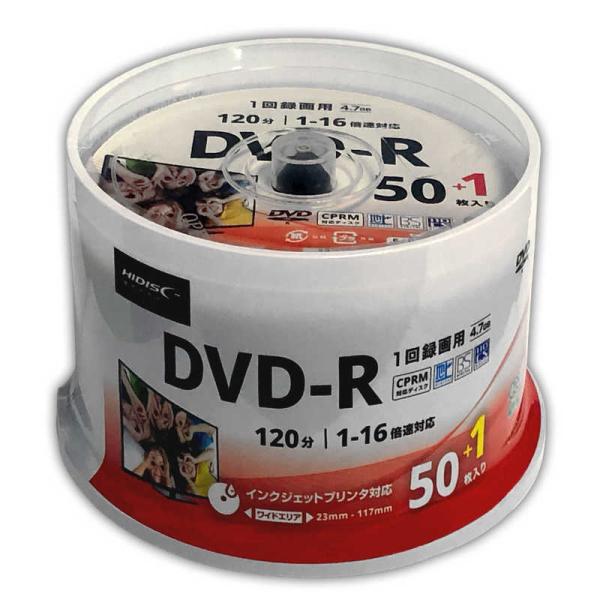 HIDISC　録画用DVD-R 16倍速 51枚入り　HDDR12JCP51