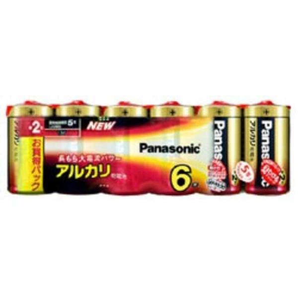 パナソニック　Panasonic　「単2形乾電池」アルカリ乾電池 6本パック 　LR14XJ/6SW