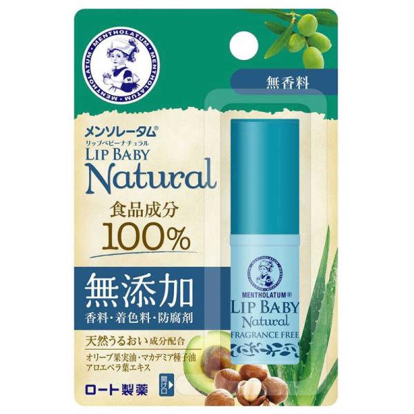 ロート製薬　Mentholatum(メンソレータム)リップベビーナチュラル無香料(4g)〔リップクリ...