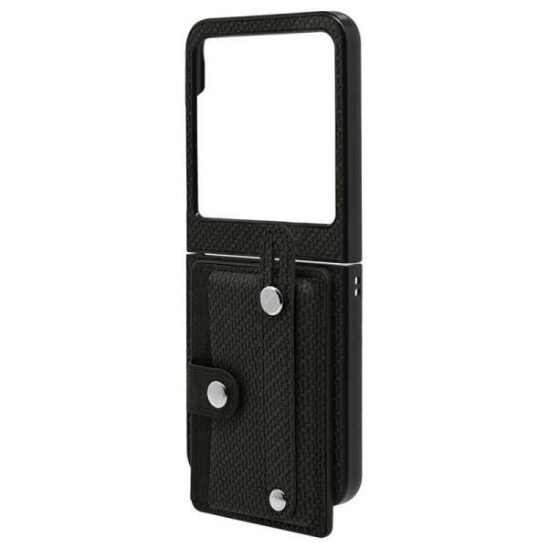 RBSELECT　motorola razr 50 ハードケース レザータイプ落下防止ベルト付き ブ...