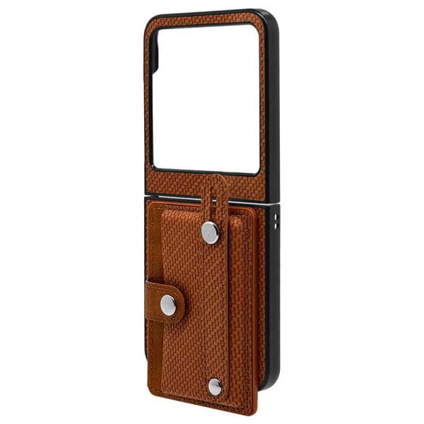 RBSELECT　motorola razr 50 ハードケース レザータイプ落下防止ベルト付き ブ...