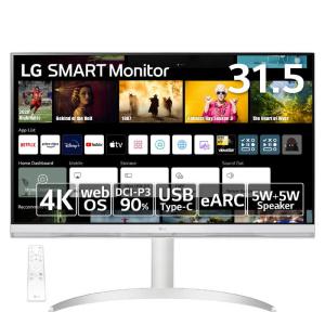 LG　USB-C接続 PCモニター SMART Monitor ホワイト ［31.5型 /4K(3840×2160) /ワイド］　32SQ730S-H｜コジマYahoo!店