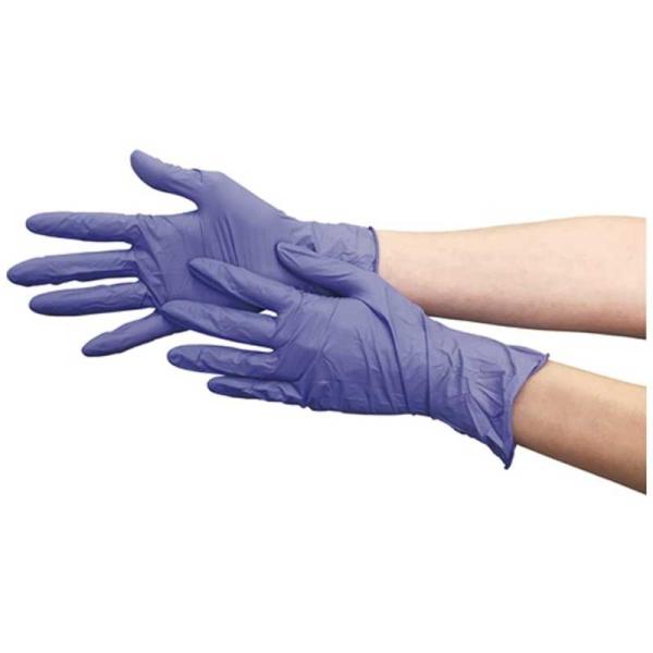 TRUSCO ニトリル製使い捨て極薄手袋 粉無し 200枚入 L バイオレット