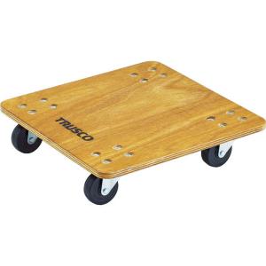 トラスコ中山 合板平台車プティカルゴ 450X450 ゴム車 PC4545G