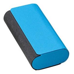 名古屋眼鏡　メガネケース メタルレザー2ピース ブルー×クロ　2401-02