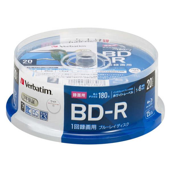 VERBATIMJAPAN　録画用BD-R 1-6倍速 25GB 20枚(スピンドル)　VBR130...