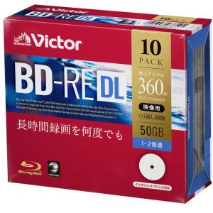 VERBATIMJAPAN　［ビクター］　１−２倍速対応　録画用ＢＤ−ＲＥ　ＤＬメディア（５０ＧＢ・１０枚）　VBE260NP10J1 [~10枚]