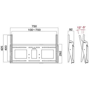 ハヤミ工産 〜100V型対応 壁掛金具 (角度...の詳細画像4