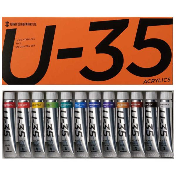ターナー色彩　12色セット (11ml) U-35 アクリリックス　UA12C