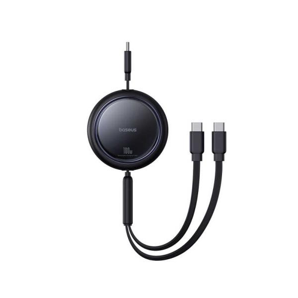 BESEUS　Free2Pull 巻き取り式デュアルスプリッターUSB-C to C＋C充電専用ケー...