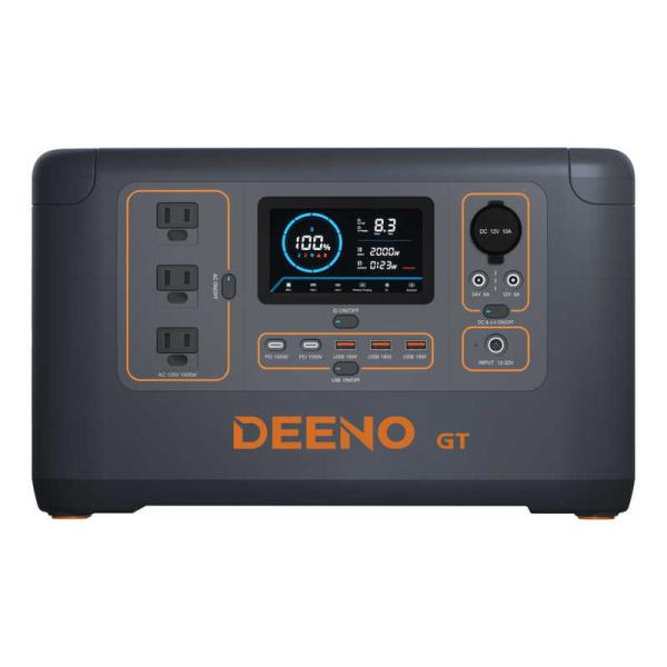 DEENO　ポータブル電源 グレー/オレンジ [1036Wh /12出力 /ソーラーパネル(別売)]...