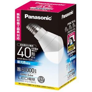 パナソニック　Ｐａｎａｓｏｎｉｃ　ＬＥＤ電球　斜め取付け専用・断熱材施工器具対応　小形電球形　ホワイト　［Ｅ１７／昼光色］　ＬＤＡ６ＤＨＥ１７ＢＨＳ