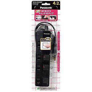 パナソニック　Ｐａｎａｓｏｎｉｃ　ザ・タップＺ　４個口　ＡＣアダプター対応「２ｍ」　ＷＨＳ２５２４９ＢＰ（ブラック）