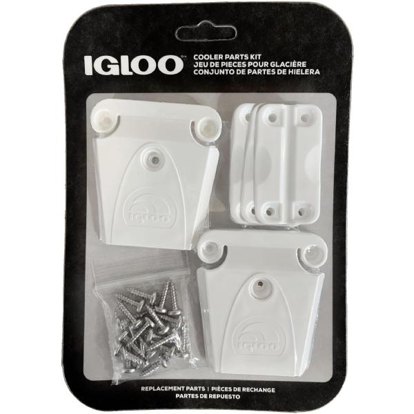 Igloo Cooler プラスチックパーツキット - ラッチ2個、ヒンジ3個、ラッチポスト&amp;ネジ。