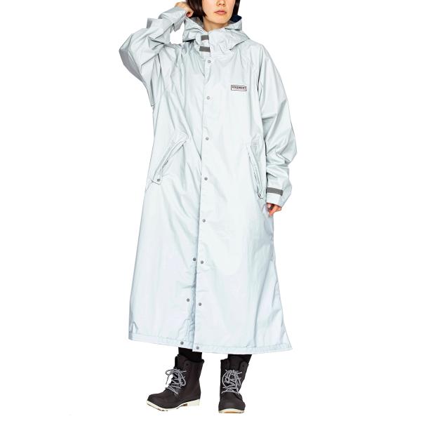 ドキュメント レインコート 東レエントラント使用 防水 透湿 軽量レインコート シルバー 3L