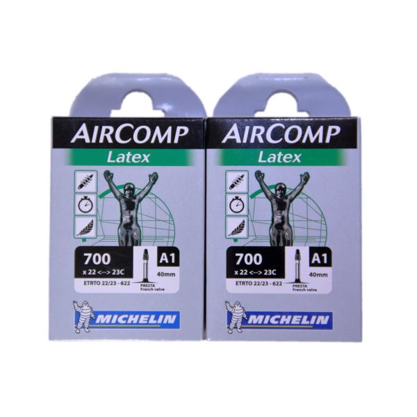 2本セット ミシュラン Michelin ラテックスチューブ 700C 仏式 AIRCOMP Lat...