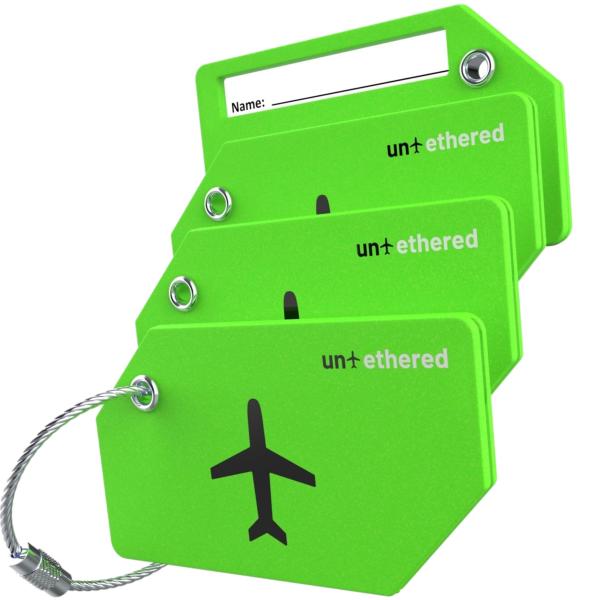 Untethered 荷物タグセット | 4パック フレキシブルで明るいシリコン 旅行&amp;スーツケース...