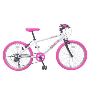 GRAPHIS  子供用自転車 クロスバイク 24インチ シマノ6段変速 GR-001K24-WHPK