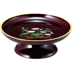 せーとく 蓮蒔絵丸型供物台 小 46514