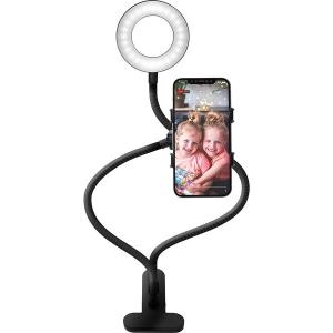 PGA LEDライト付き フレキシブルアームクリップ Premium Style ブラック PG-FXASD02BK