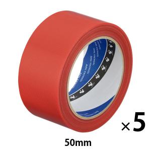 寺岡製作所 養生テープ P-カットテープ No.4140 塗装養生用 赤 幅50mm×長さ25m巻 1セット（5巻：1巻×5） 419-6210