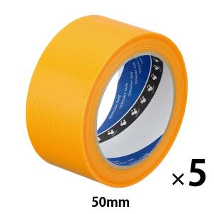 寺岡製作所 養生テープ P-カットテープ No.4140 塗装養生用 黄 幅50mm×長さ25m巻 1セット（5巻：1巻×5） 419-6236