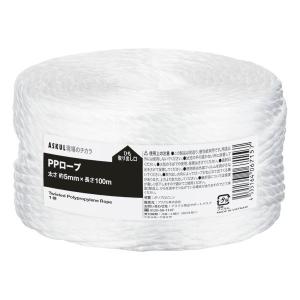 「現場のチカラ」アスクル PPロープ 5mm×100m 白 1巻 オリジナル