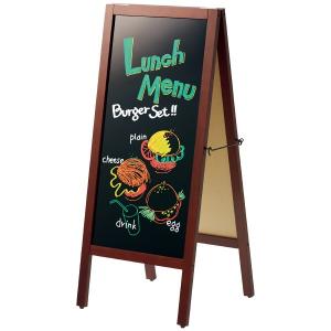 アスクル　A型ブラックボード　両面（光沢あり）　スタンダード　ダークブラウン　マグネット可オリジナル